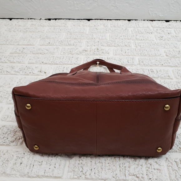 Frye Leather Ring Dome Satchel Handbag - Picture 4 of 14
